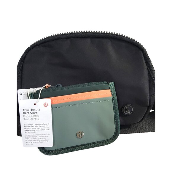 Lole Unisex‎ Black Fanny Pac Belt Bag / Lululemon True Identity Card Case  NWT - Picture 1 of 13